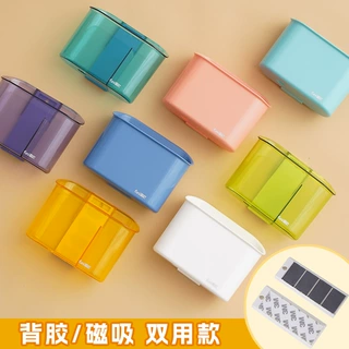 富尼多彩磁性塑料盒磁铁3M胶双用收纳盒教学办公黑白板冰箱贴笔盒