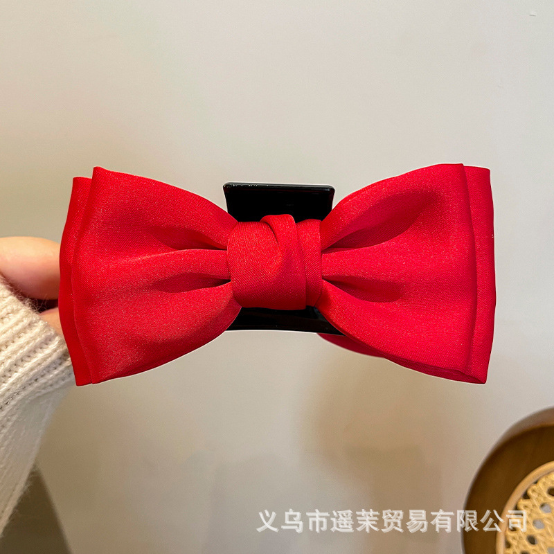 轻奢气质黑色蝴蝶结泡泡抓夹女2025高级感后脑勺发夹鲨鱼夹子头饰|undefined