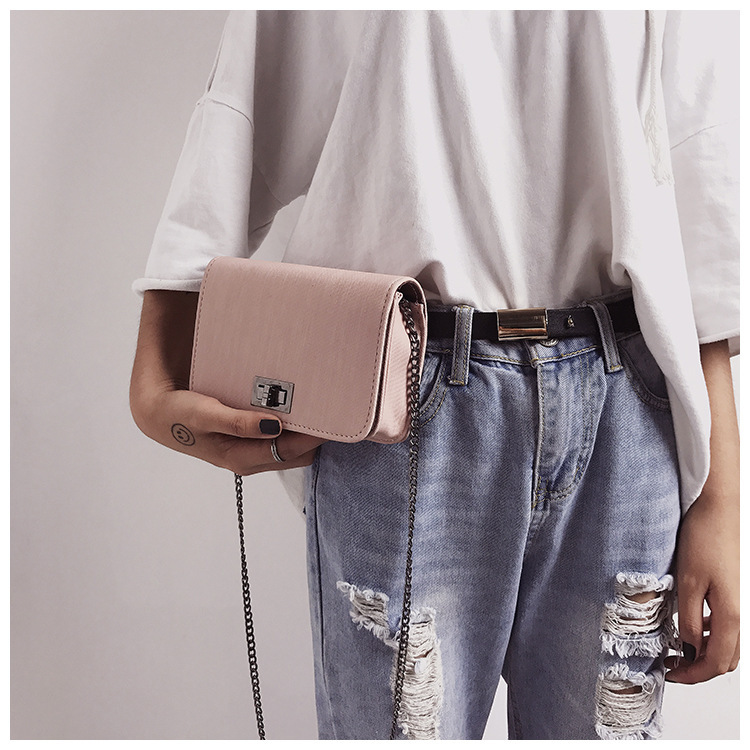 245g Weight Polyester Lining Material Lock clasp Closure Type Single Shoulder Strap Strap Type Women's Small Pu Leather Solid Color Fashion Square Lock Clasp Crossbody Bag