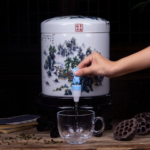 Jingdezhen Large-Capacity High-Temperature-Resistant Ceramic Cold Water Kettle Large Teapot with Faucet Teapot Household Cold Water Kettle