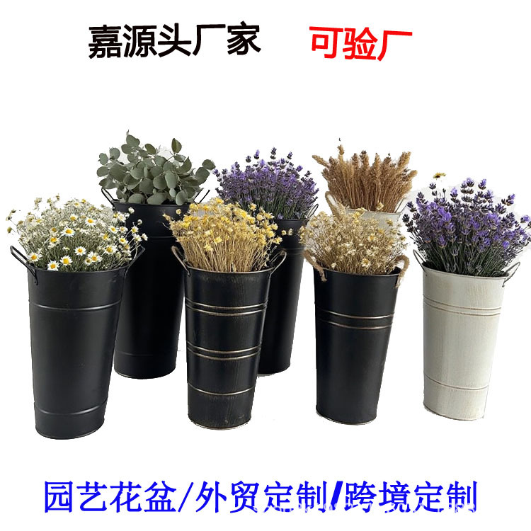 15inch Approximately 38cm Tall Metal Vase with Handle for Home Decoration, Dried Flower Display Pot, Custom Flower Pot