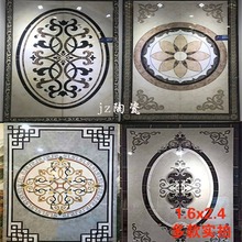 微晶石k金拼花地板砖800x800客厅仿水刀地毯入户玄关餐厅瓷砖拼图