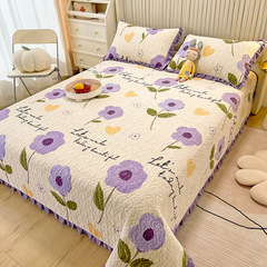 直播代發花邊牛奶絨床蓋三件套家用蓋毯可機洗單床蓋加厚床蓋