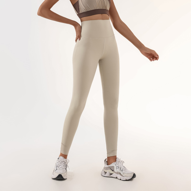 Pantalones desnudos de lana abrasiva, nueve puntos de mel桃, pantalones de gimnasio de cintura alta, pantalones de calzado deportivo elástico, PBD20