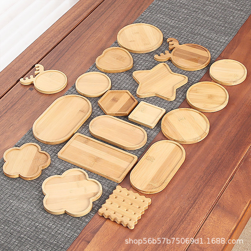 DIY Mosaic Coaster Bamboo Wood Groove Bottom Embryo White Embryo Family Kidsren's Handmade Decorative Art Material Bottom Tray