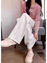 2024春夏季新款冰丝垂坠裤子女薄款潮牌ins拖地裤透气凉爽直筒裤