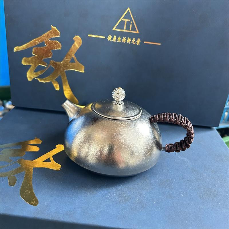 순수 티타늄 티포트 370mL - 티타늄 실버