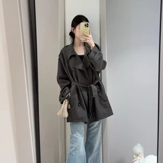 韩系宽松风衣外套女2025秋季新款小个子巨好看薄款韩版高级感短款