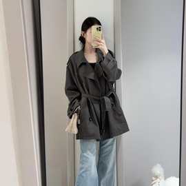 韩系宽松风衣外套女2025秋季新款小个子巨好看薄款韩版高级感短款