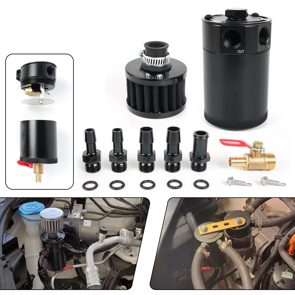 Автомобильный модифицированный двухлунный масляный дышащий горшок с воздухоочистителем стальной заготовки алюминиевый нефтегазовый сепаратор с воздушным фильтром