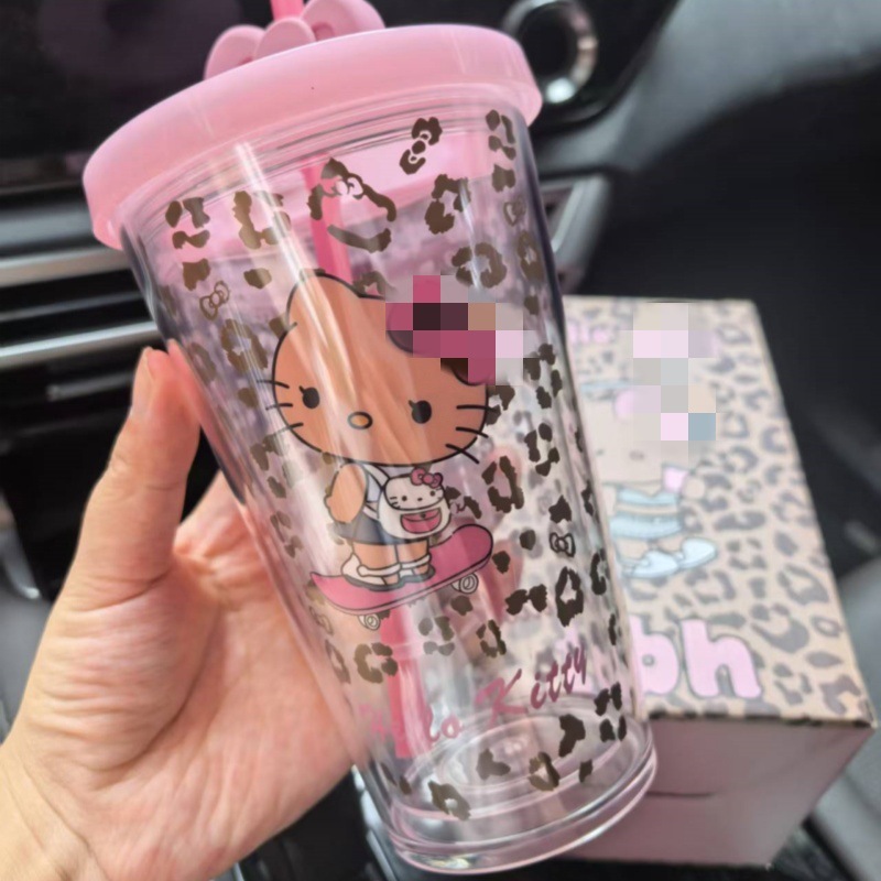 漫画限定シリーズ韓国漫画 KT シンプルな二重層断熱カップ高価値コーヒーカップポータブルストローカップ|undefined