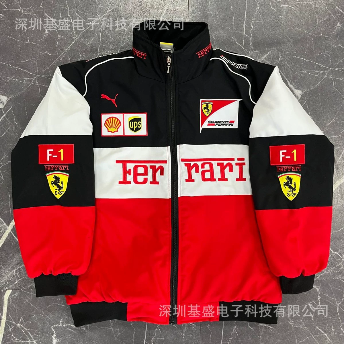 Ferrari, гоночная машина, модная пуховая куртка для любимого, с вышивкой, европейский стиль, индивидуальный пошив