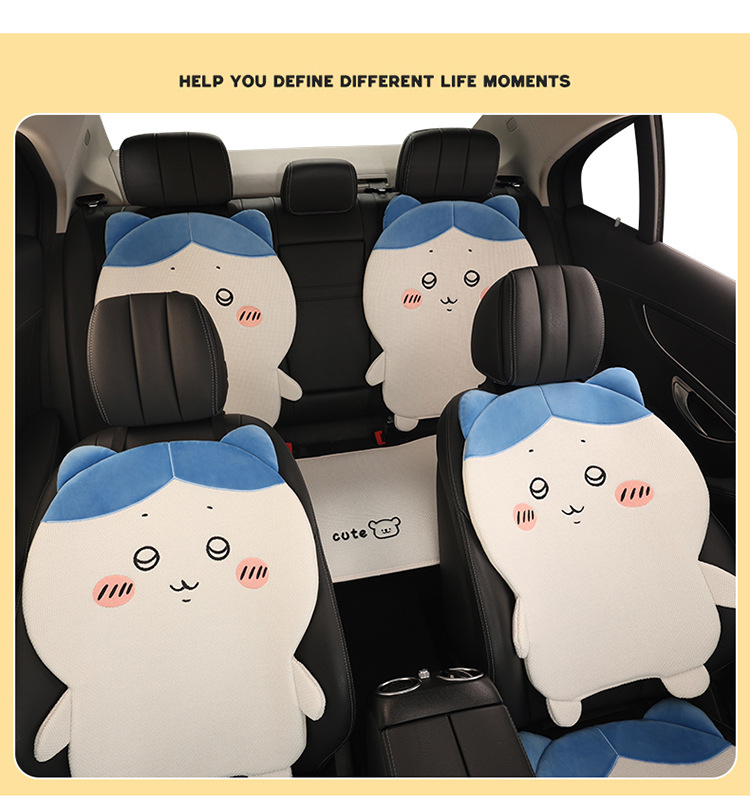 Car seat cushion made of linen, Usagi, Chiikawa, Hachiware, suitable for all seasons, cute cartoon design for girls