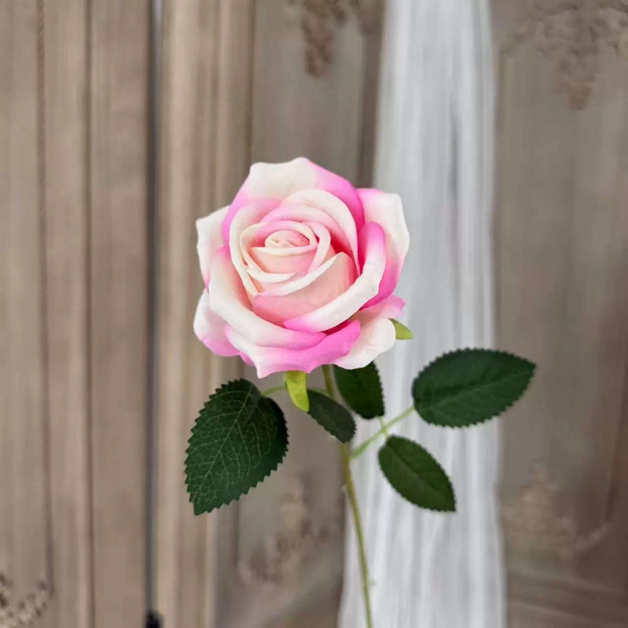 Single flannel simulated rose mall window rose waterfall outdoor layout flower wall flower arrangement home decoration flower