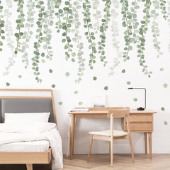 Cross-border new wholesale summer fresh green plant vine waistline wall stickers living room bedroom decoration self-adhesive decorative painting