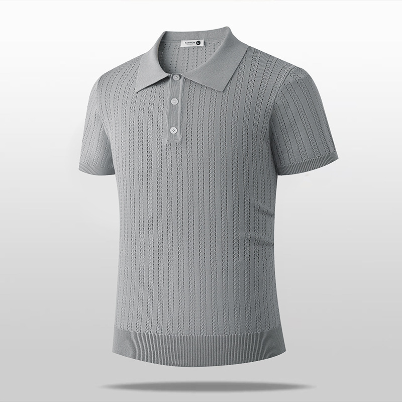 Camisas de polo de manga corta con solapa, camisetas de punto de hombre con solapa, camisetas comerciales de hielo, comercio exterior transfronterizo al por mayor