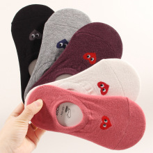 现货春夏情人节爱心浅口女隐形袜吸汗透气止滑不掉跟女船袜柔软袜