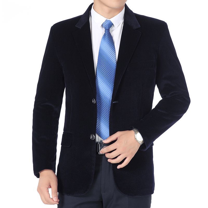 Spring and Autumn Middle-Aged Men's Corduroy Suit Middle-Aged and Elderly Men's Casual Suit Single Suit Jacket Dad Top