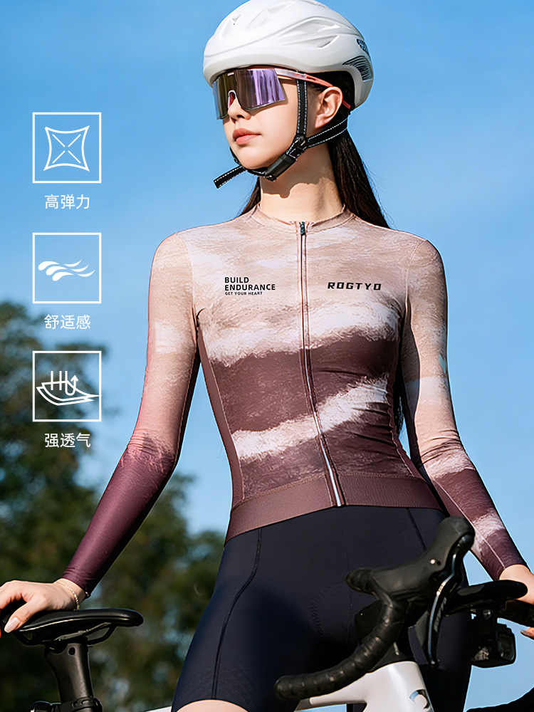 Vehículo de carretera de montaña ropa de ciclismo de mujer primavera y verano bicicleta de manga corta deportiva secada larga camisa de bicicleta de manga larga