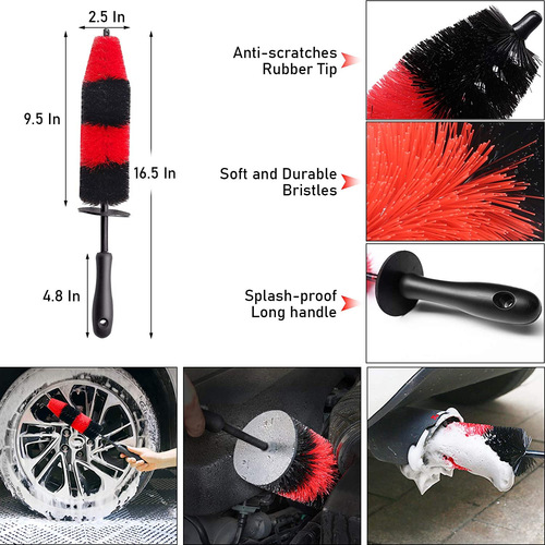Amazon 16-Piece Car Cleaning Brush Set Wheel Brush Tire Detail Brush Wire Brush Fiber Towel Glove
