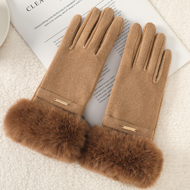 Guantes cálidos de invierno para mujeres, guantes táctiles a prueba de viento para montar al aire libre.