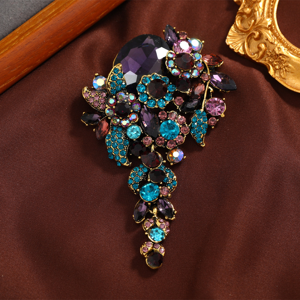 Broche vintage de luxe, grande taille, style baroque rétro élégant et classique, disponible en stock, vente en gros et dropshipping._voghion.com
