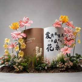 木槿花巨型花头婚庆舞台背景架巨型郁金香求婚布置道具装饰摆件花