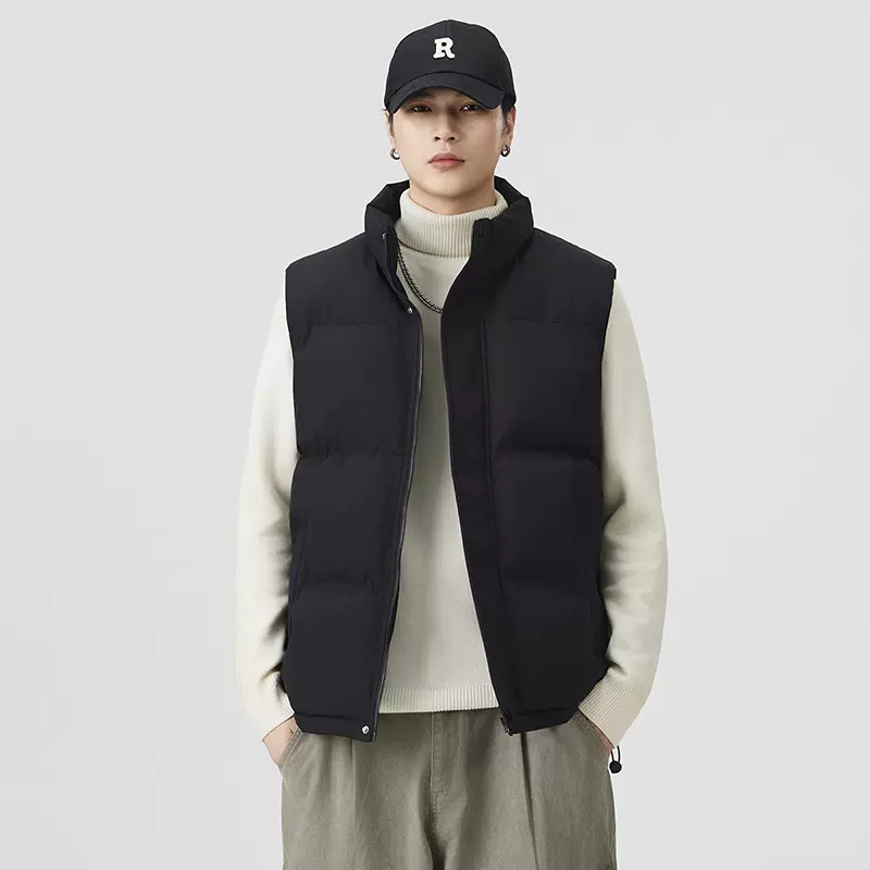 休闲棉服马甲男女同款立领保暖舒适棉袄宽松背心坎肩冬季马甲