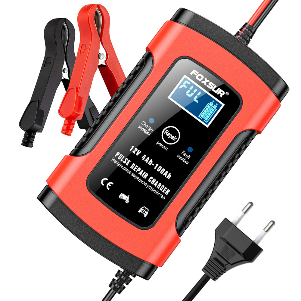 汽车摩托车UPS电瓶充电器12V伏全智能多用修复型液晶蓄电池充电机