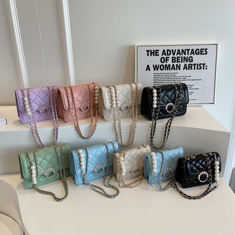 Summer Mini Small Bag 2022 New Fashion Pearl Chain Bag Women's Bag Summer All-match White Shoulder Crossbody Bag