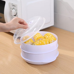 Microwave oven steamer box special heating container multifunctional utensils micro boiler hot steamed bread artifact steamed rice bowl