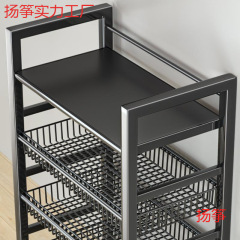 厨房置物架落地多层家用微波炉架子蔬菜收纳架烤箱架储物架带轮子