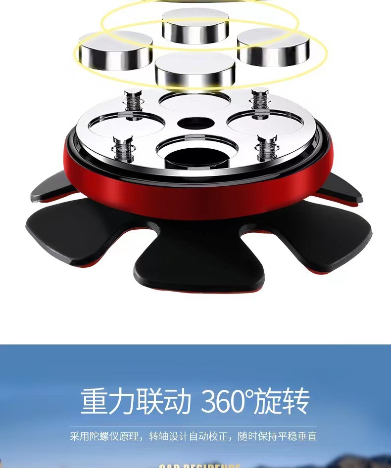 New creative lucky cat steering wheel gravity gyroscope bracket multifunctional car navigation sucker mobile phone bracket