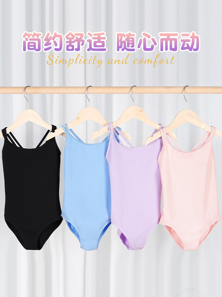 Ropa de baile para niños, ropa deportiva con tirantes de verano para niñas, ropa de baile china para niños pequeños, ropa de ballet, ropa de gimnasia sin mangas