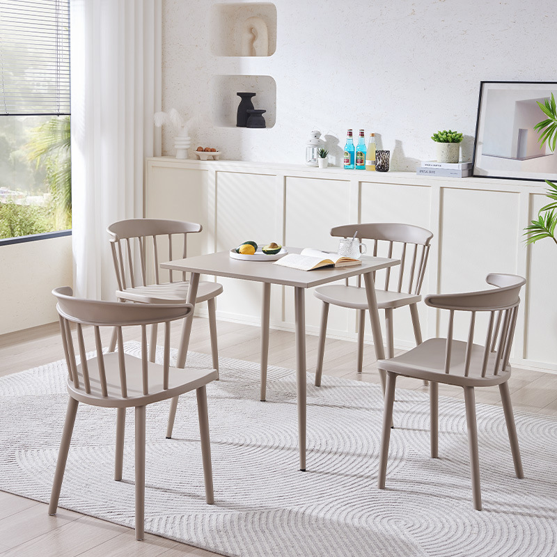 Nórdico minimalista balcón al aire libre mesa de acero al carbono decoración al aire libre comedor patio leche tienda de té mesa cuadrada de café