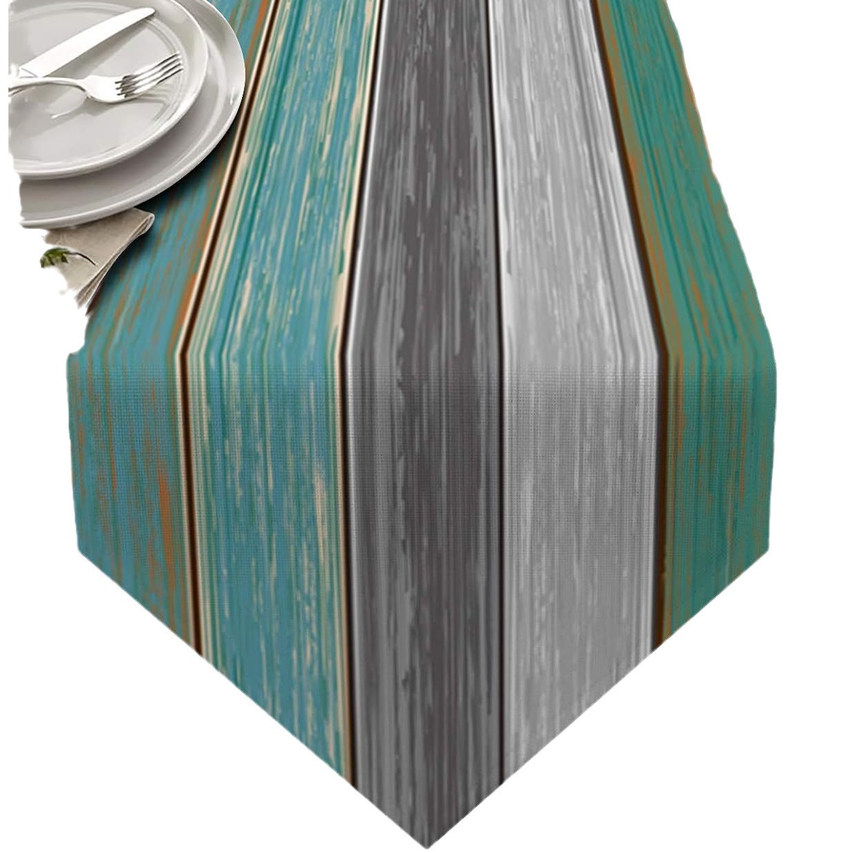 Transfronterizo 2024 Amazon nuevo estilo retrógrado triángulo lino tabla bandeja de mesa mesa comedor bandeja de té image 6