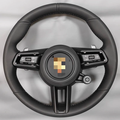 Suitable for Porsche Panamera 911 Cayenne Macan 718 Old Model to New Model Steering Wheel Assembly Modification (Steering wheel) - black-assembly