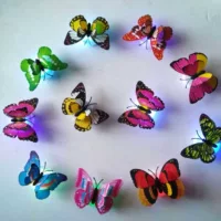 Двухслойные трехмерные светодиодные бабочки 3D настенные наклейки ночник светящиеся цветные наклейки прикроватные декоративные светящиеся бабочки