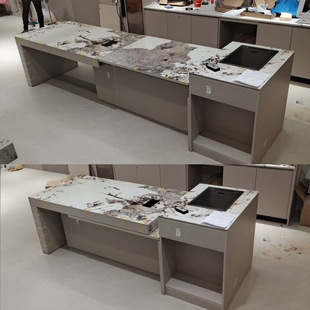 Electric Adjustable Telescopic Slate Island Dining Table Integrated Multi-Functional Bar Open Kitchen Center Table
