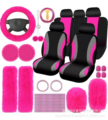Handbrake Shoulder Protector, Pendant, Interior – Steering wheel cover - rose-red-suit-45-pieces-38cm