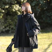 户外三合一冲锋衣男秋冬宽松防风防水骑行登山工作服女夹克两件套