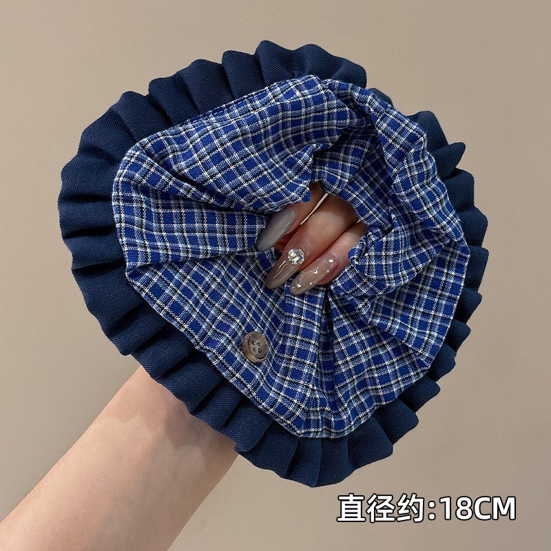 Temperamento bufanda cuadrada intestino lazo para el cabello femenino 2025 nuevo estilo súper grande cola de caballo cabeza cuerda viento perezoso banda de goma cuerda para el cabello tocado
