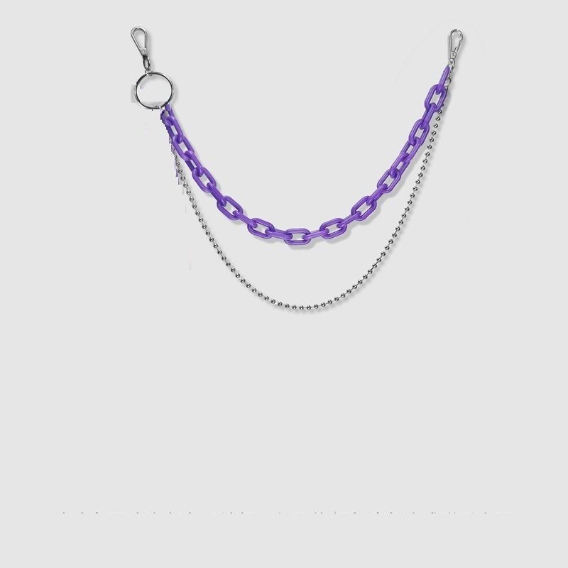 ヒップホップパンツチェーンアクセサリーインハイストリートアクセサリー蛍光樹脂パンツチェーンスクエアスカーフメンズメタルウエストチェーン女性ウエスト卸売|undefined