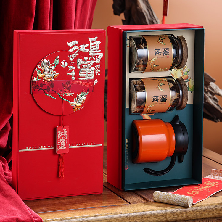 高档焖壶包装盒空礼盒普洱茶饼357g新会陈皮玻璃双罐密封罐礼品盒