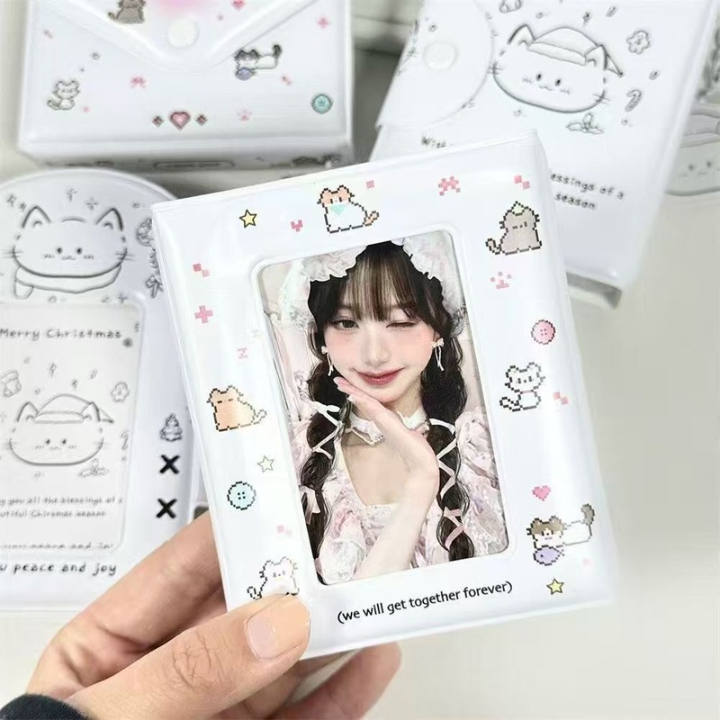Insかわいいピクセル子猫カードバッグ三寸一宮格カード帳愛豆追星小カード収納帳メーカー直販|undefined