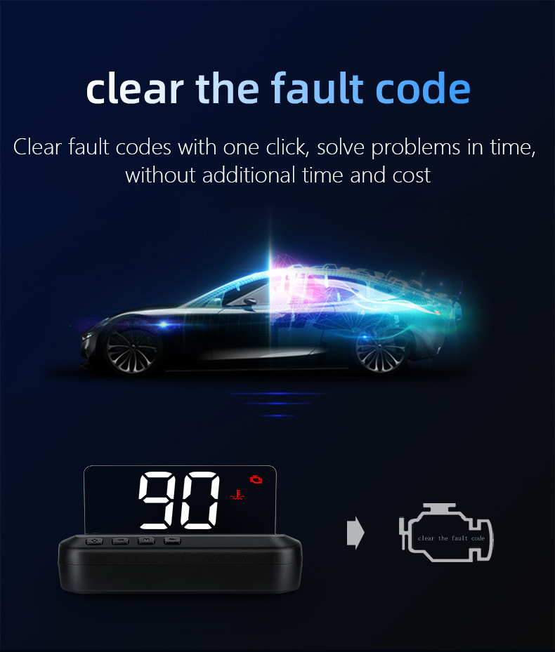 Car Head-Up Display Hd Multi-Function Vehicle-Mounted Hud Speedometer Projector Obd2 Head-Up Display