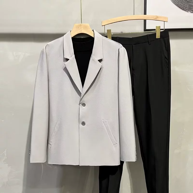 Men's summer thin set, trend classic suit jacket for leisure, oversize