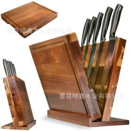 木制磁性刀架带砧板多用途菜刀架实木创意磁铁刀座收纳架