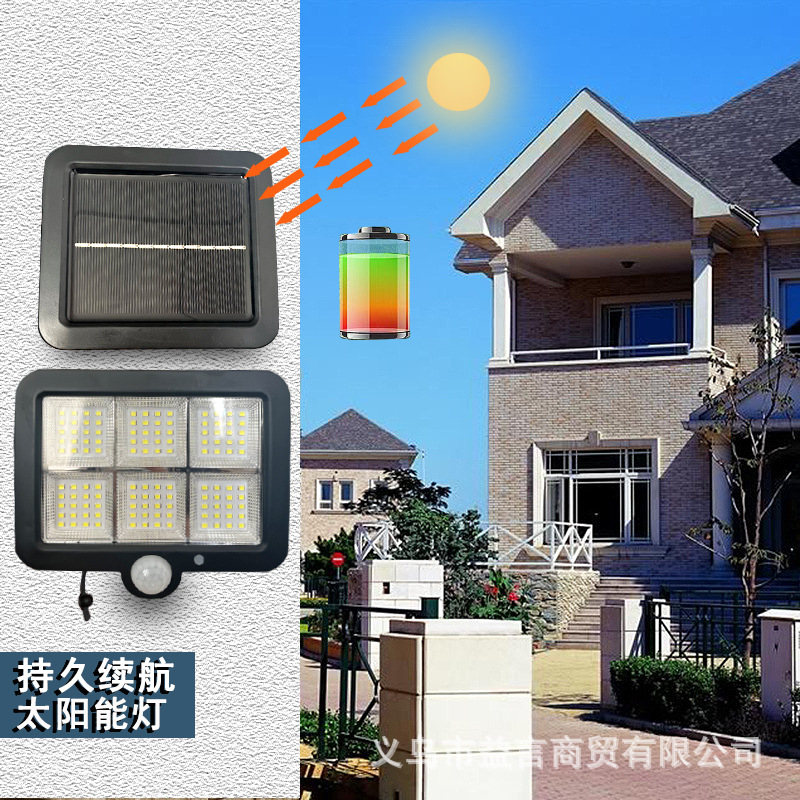 Nueva luz solar, control remoto de alta potencia, luz solar LED dividida, jardín al aire libre, lámpara de pared china