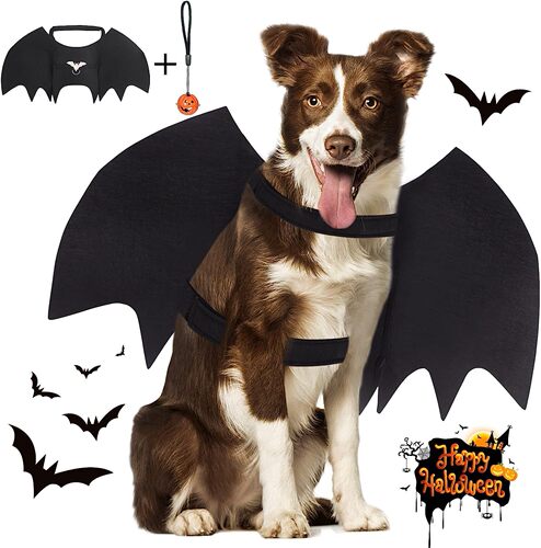 New cross-border pet clothing: Halloween-themed creative bat-shaped felt wings for cats, dogs, and small breeds—directly from the manufacturer
